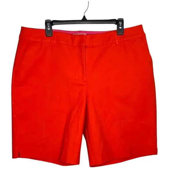 Boden Women's Richmond Shorts Size 14 Chino Red Pop 9" Inseam T0486 - Picture 2 of 6